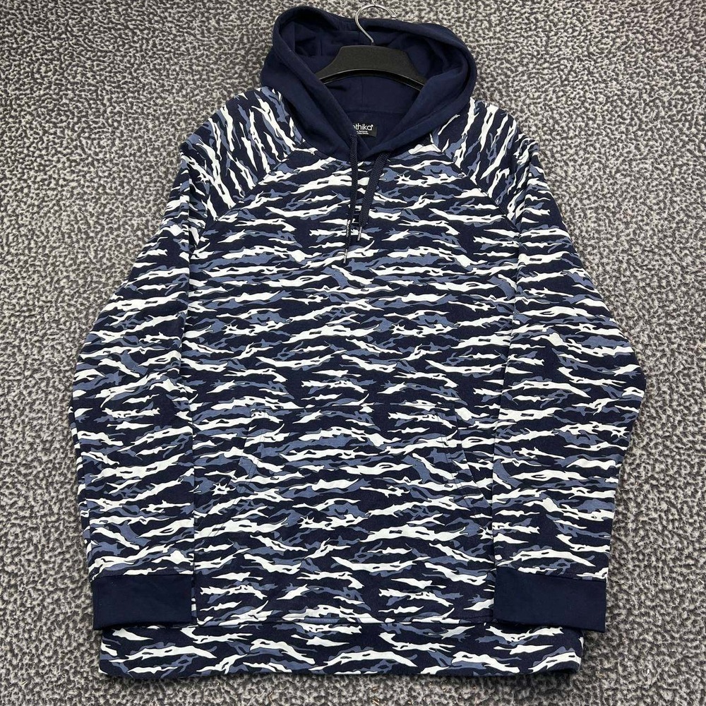 Ethika Hoodie Men XXL Blue Tiger Camo Pullover Long Sleeve Drawstring 2XL